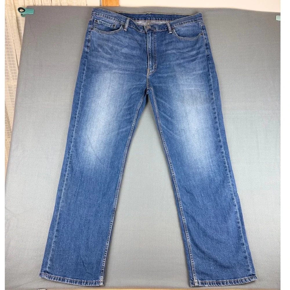 Levis 514 Straight Fit Mens Blue Denim Jeans 42x32 Medium Wash 00514-0857